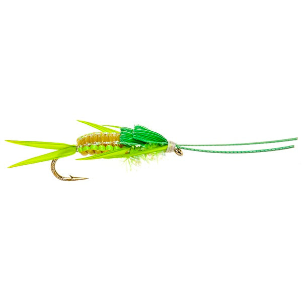 HEAVY STONE NYMPH FLY CHARTREUSE WOVEN STONEFLY NYMPH