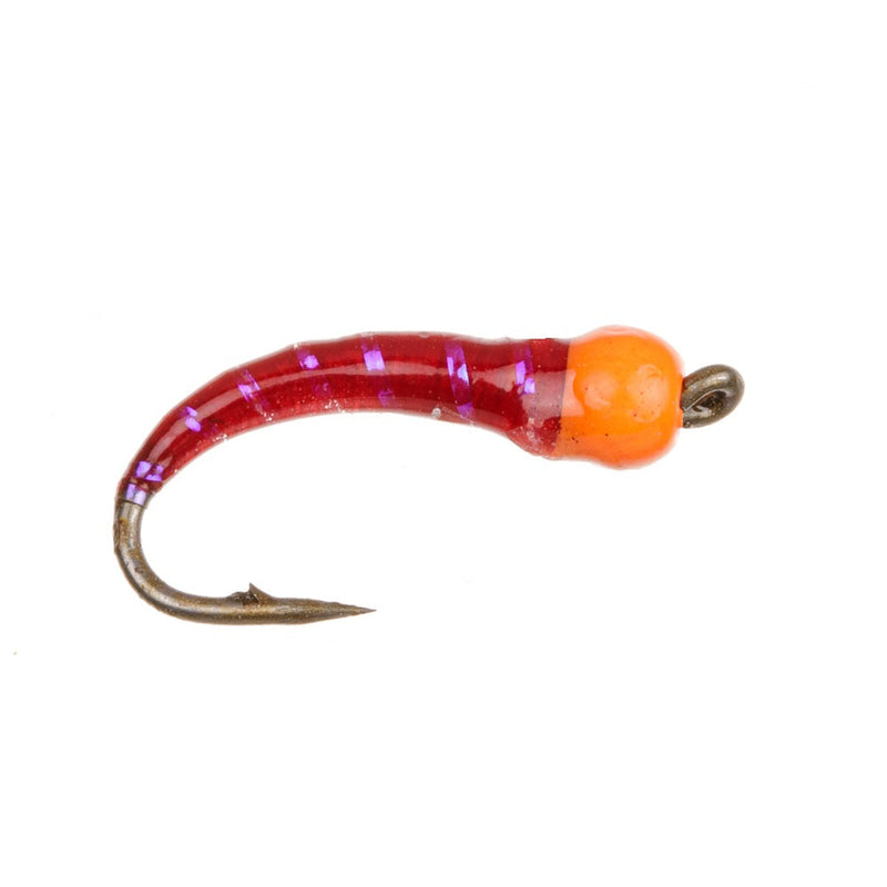 NORDIC TROUT FLY RED UV ORANGE HOT HEAD BUZZER