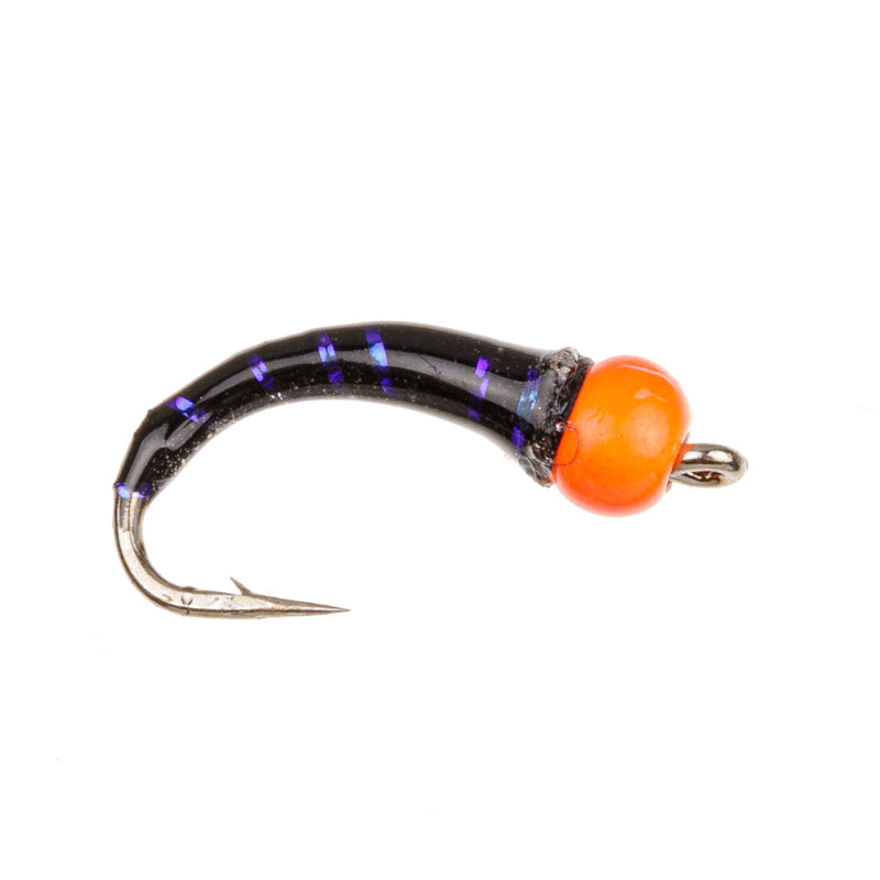 NORDIC TROUT FLY BLACK UV ORANGE HOT HEAD BUZZER