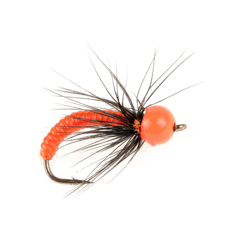 NORDIC TROUT FLY FLU ORANGE TUNGSTEN BOBBER FLY
