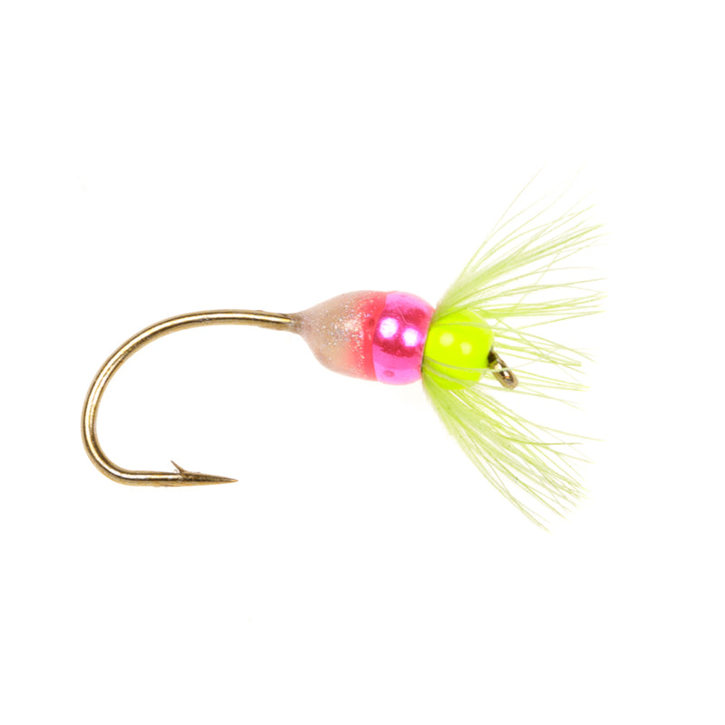 NORDIC TROUT FLY WIDOWER FLU CHARTREUSE & MET PINK