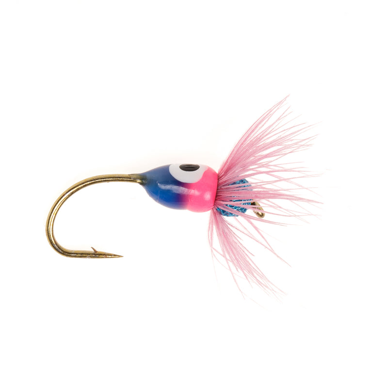 NORDIC TROUT FLY WIDOWER EYE GLITTER BLUE & FLU PINK