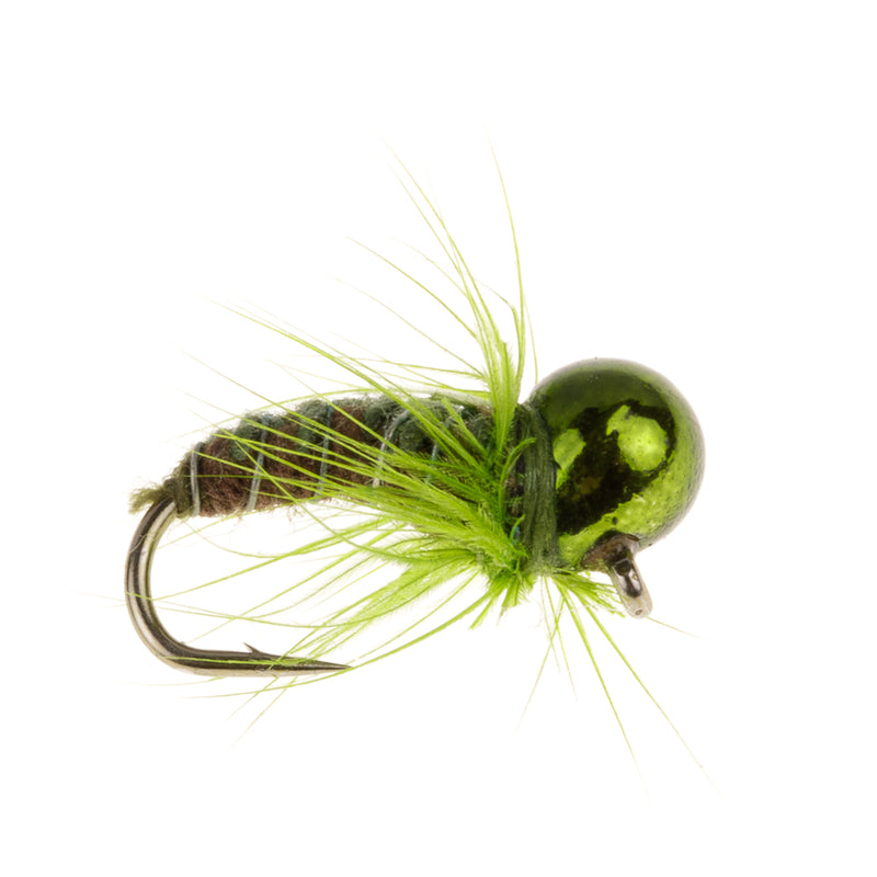 NORDIC TROUT FLY TUNGSTEN OFF BEAD WOVEN JIG OLIVE