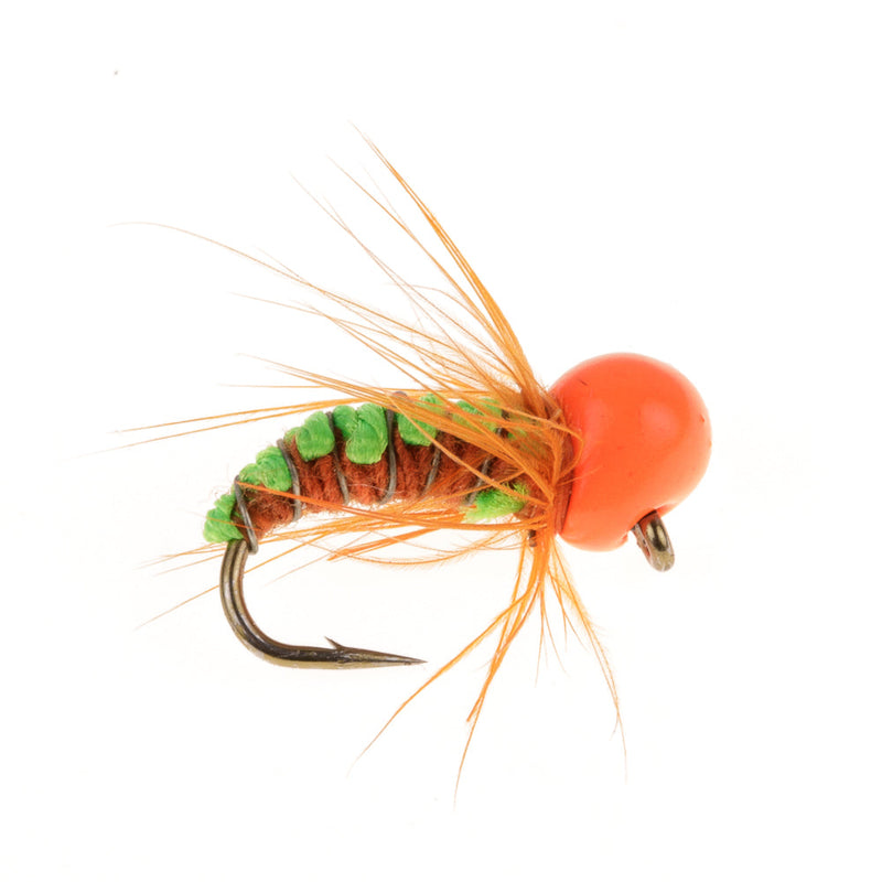 NORDIC TROUT FLY TUNGSTEN OFF BEAD WOVEN JIG ORANGE