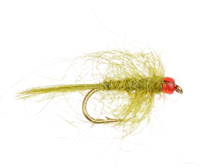 MINI LURE FLY STEALTHY LEECH OLIVE GLASS HEAD