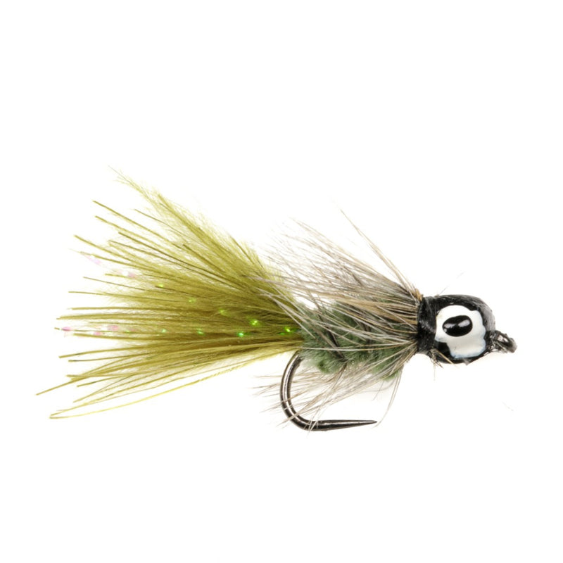 STILLWATER BARBLESS FLY MINI DOG NOBBLER OLIVE LEADHEAD