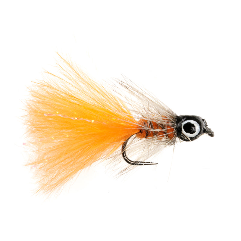 STILLWATER BARBLESS FLY MINI DOG NOBBLER ORANGE LEADHEAD
