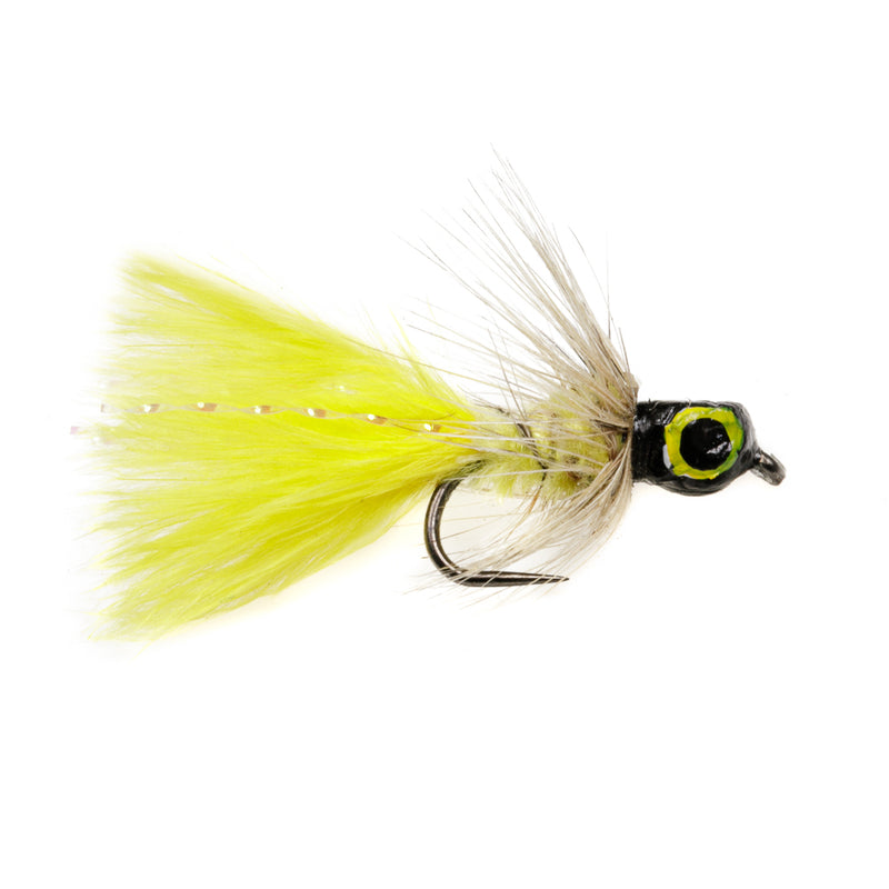 STILLWATER BARBLESS FLY MINI DOG NOBBLER YELLOW LEADHEAD