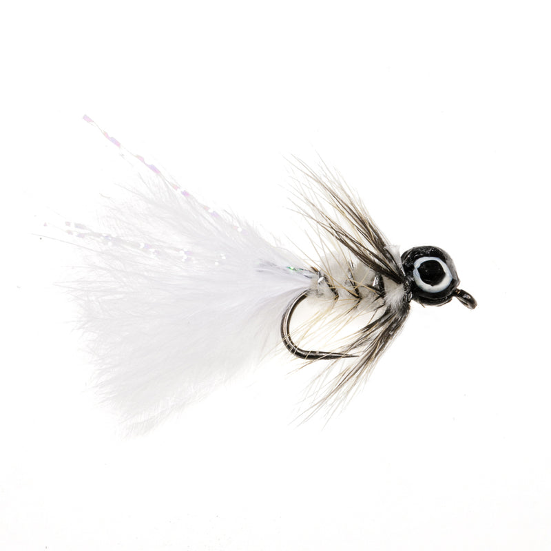 STILLWATER BARBLESS FLY MINI DOG NOBBLER WHITE LEADHEAD