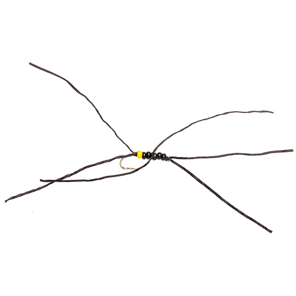 STANDARD NYMPH FLY APPS BLOODWORM BLACK YELLOW BUTT
