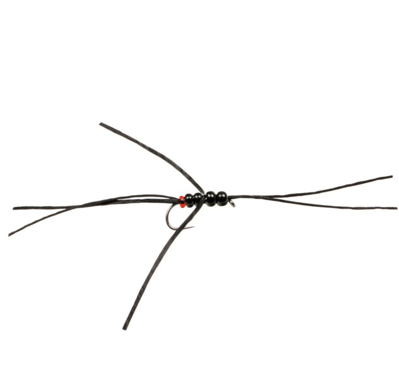 STILLWATER BARBLESS FLY APPS BLOODWORM BLACK RED BUTT