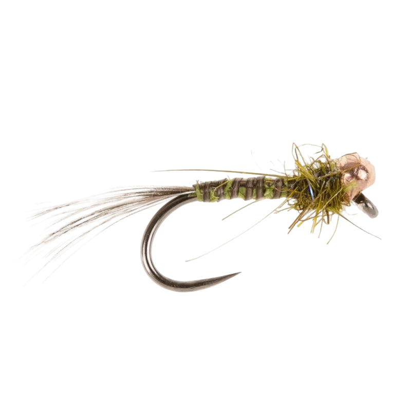 TUNGSTEN NYMPH BARBLESS FLY OFF BEAD COPPER QUILL