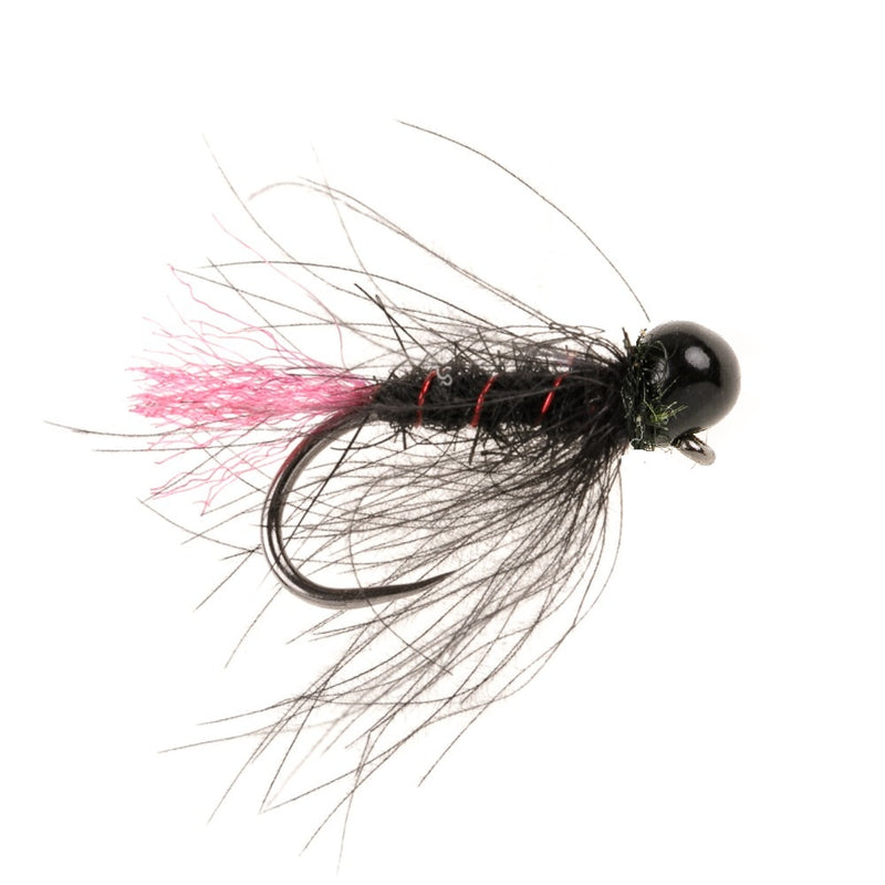 TUNGSTEN NYMPH BARBLESS FLY OFF BEAD BLACK CDC