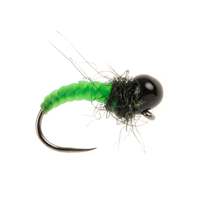 TUNGSTEN NYMPH BARBLESS FLY OFF BEAD CADDIS GREEN