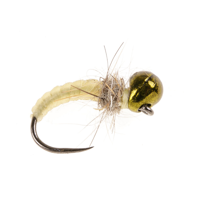 TUNGSTEN NYMPH BARBLESS FLY OFF BEAD CADDIS YELLOW
