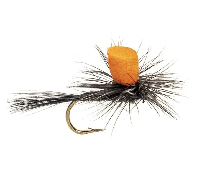 PARACHUTE FLY ORANGE FOAM PARACHUTE BLACK GNAT
