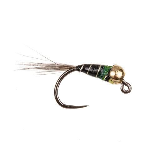 PERDIGON NYMPH BARBLESS FLY BLACK GOLD BEADHEAD PERDIGON