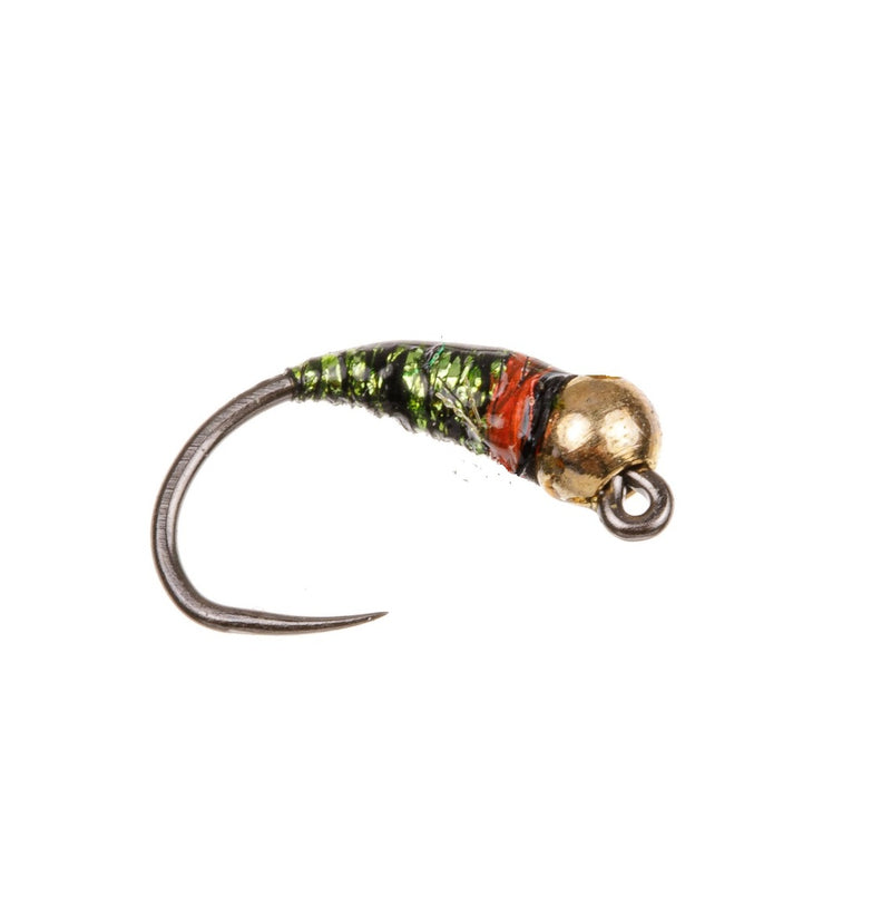 PERDIGON NYMPH BARBLESS FLY GOLD BEADHEAD PEACOCK FLASH DOCKER
