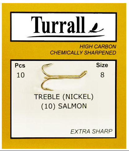 SALMON NICKEL TREBLE FLY FISHING HOOK
