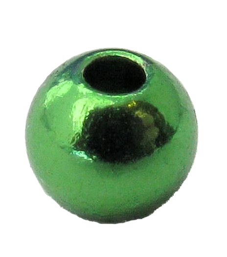 BRASS COUNTERSUNK MET GREEN FLY TYING BEADS