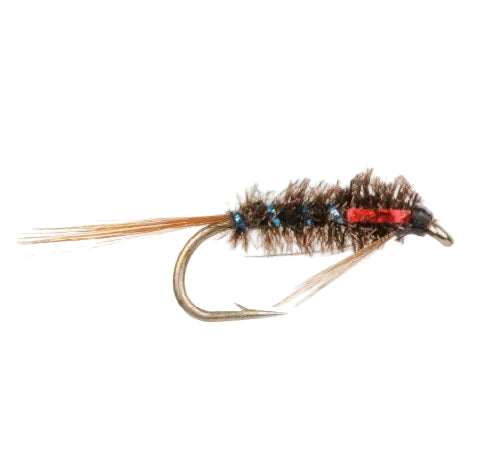 SLIM LINE NYMPH FLY RED HOLO CHEEK UV RIB DIAWL BACH