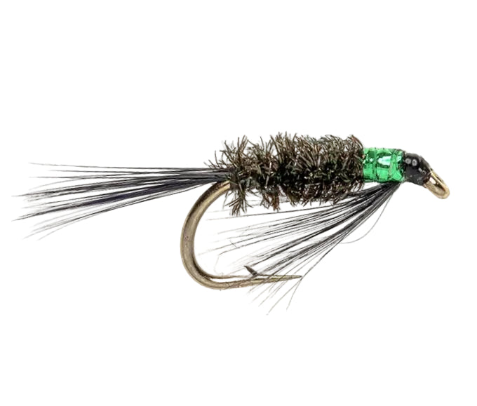 SLIM LINE NYMPH FLY DIAWL BACH GREEN THROAT BLACK
