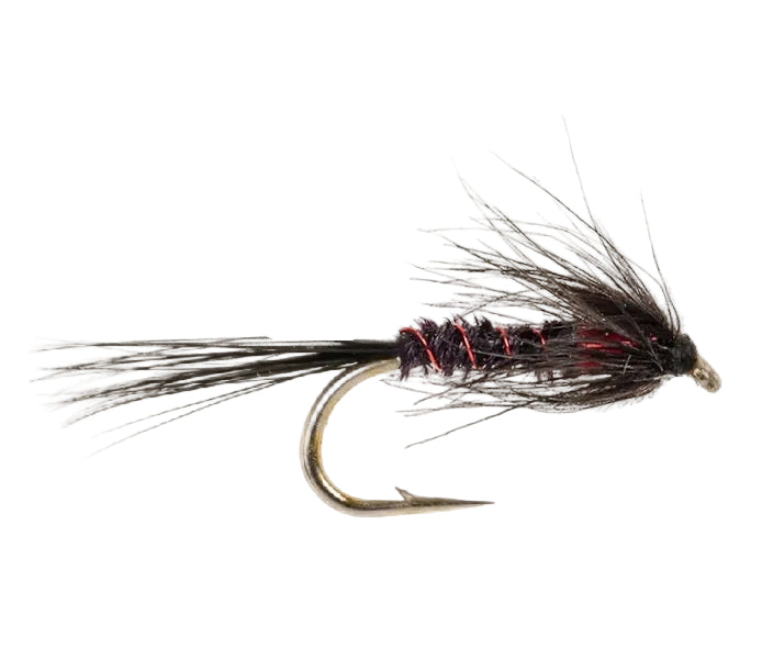 SLIM LINE NYMPH FLY CRUNCHER BLACK & HOLO RED