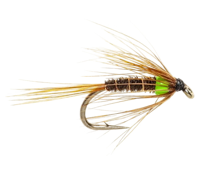 SLIM LINE NYMPH FLY CRUNCHER HOTHEAD GREEN