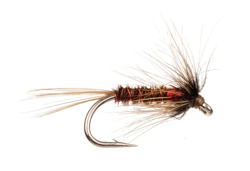 SLIM LINE NYMPH BARBLESS FLY BLACK RED HOLO