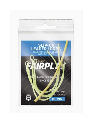 CORTLAND SLIP-ON LEADER LOOPS FLU YELLOW - 4 PER BAG