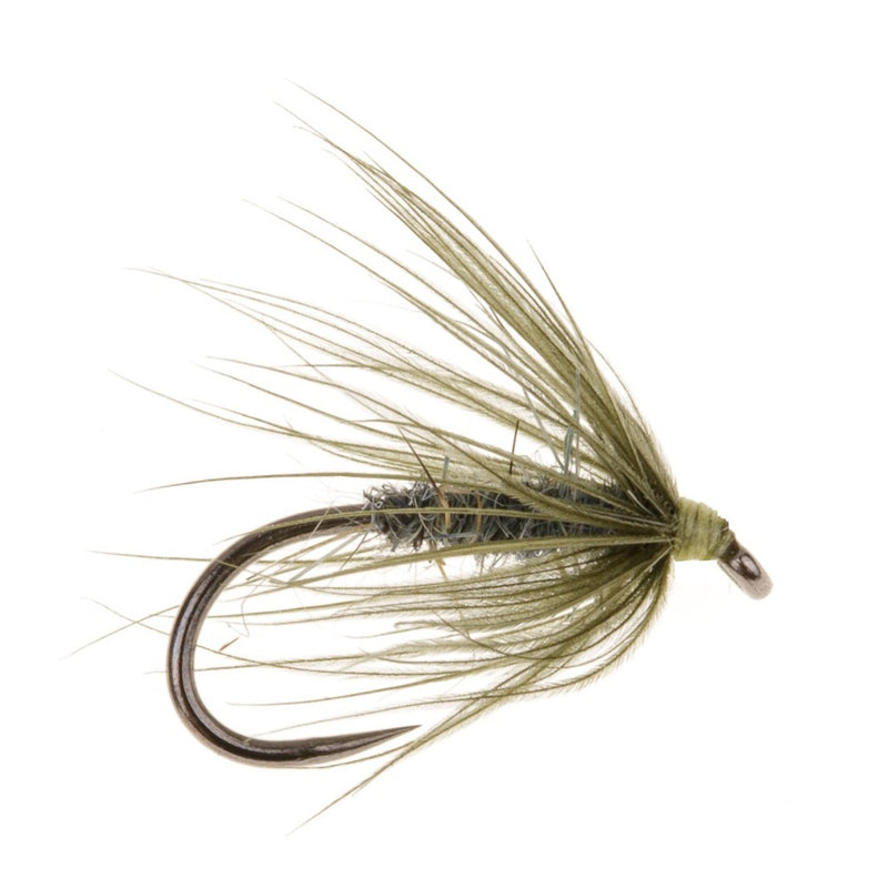 WET SPIDER BARBLESS FLY LADY OLIVE  SPIDER