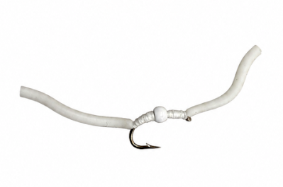 SQUIRMY WORM FLY GLOW WHITE