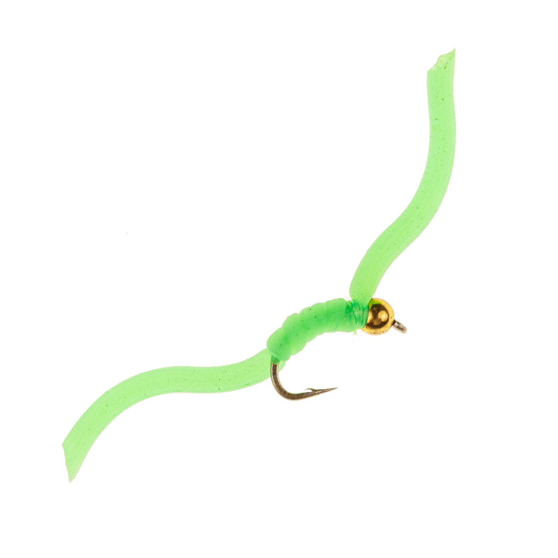 SQUIRMY WORM FLY CHARTREUSE WORM BH