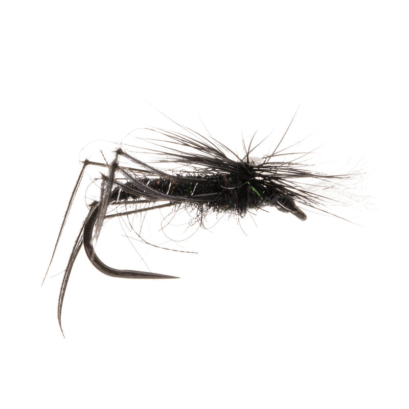 STILLWATER BARBLESS FLY FLASH BELLY HOPPER BLACK