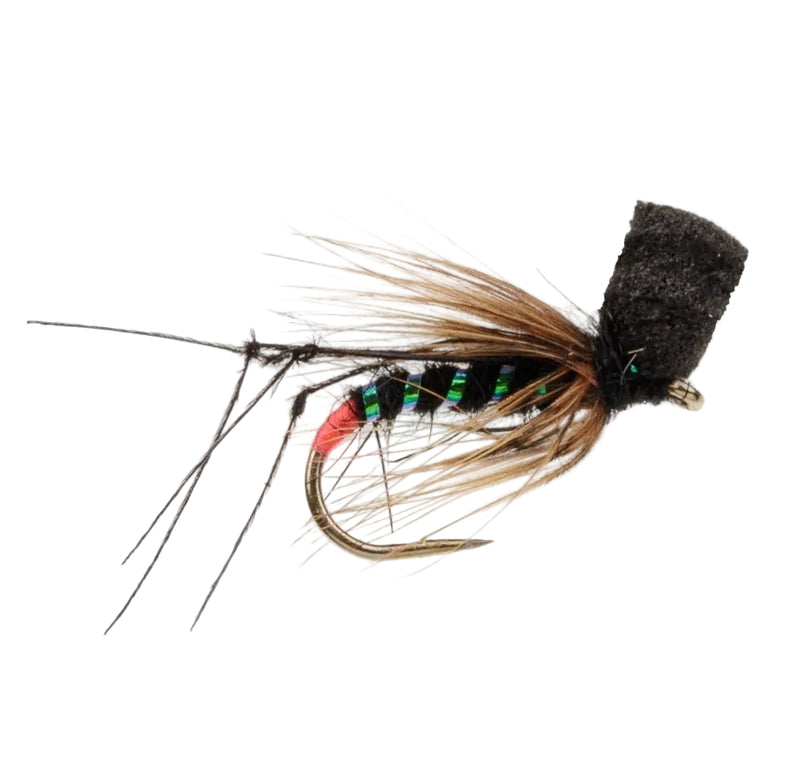 STILLWATER BARBLESS FLY POPPER HOPPER BLACK / RED BUTT