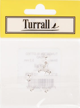 TUNGSTEN SLOTTED BEAD SILVER FLY TYING MATERIAL