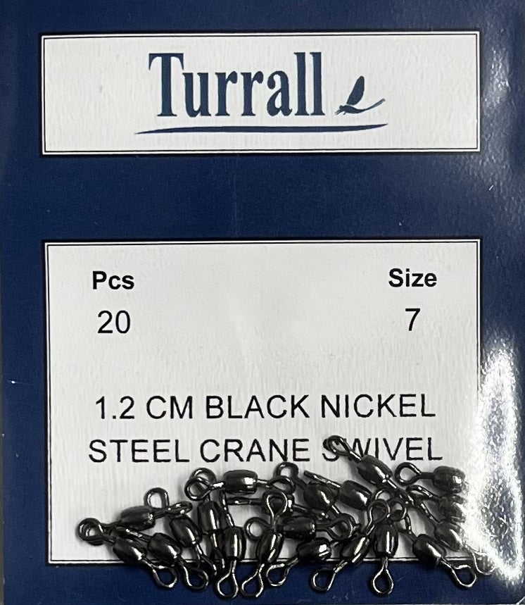 BLACK NICKEL STEEL CRANE SWIVEL #7 / 1.2CM