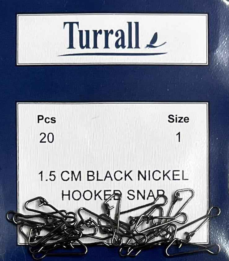 BLACK NICKEL HOOKED SNAP #1 / 1.5CM