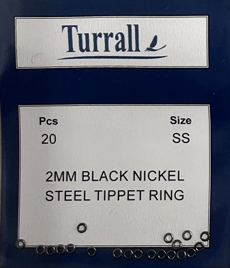 BLACK NICKEL STEEL TIPPET RING #3S / 2MM 20PC