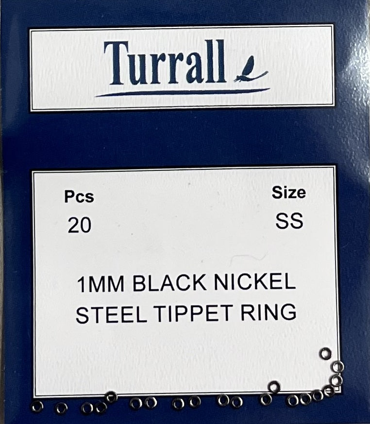 BLACK NICKEL STEEL TIPPET RING #4S / 1MM 20PC