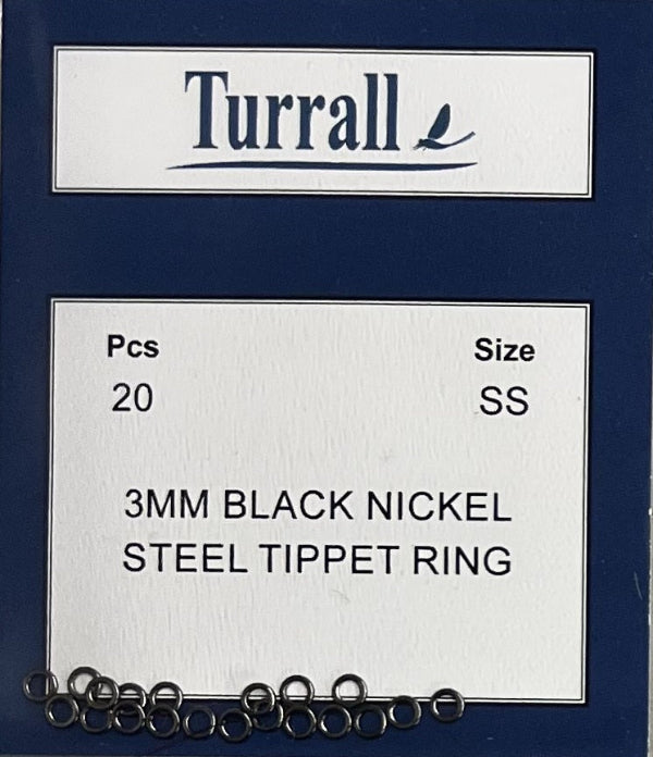 BLACK NICKEL STEEL TIPPET RING #SS / 3MM 20PC