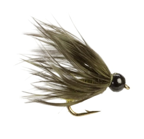 TUNGSTEN NYMPH FLY SOFT HACKLE CADDIS OLIVE