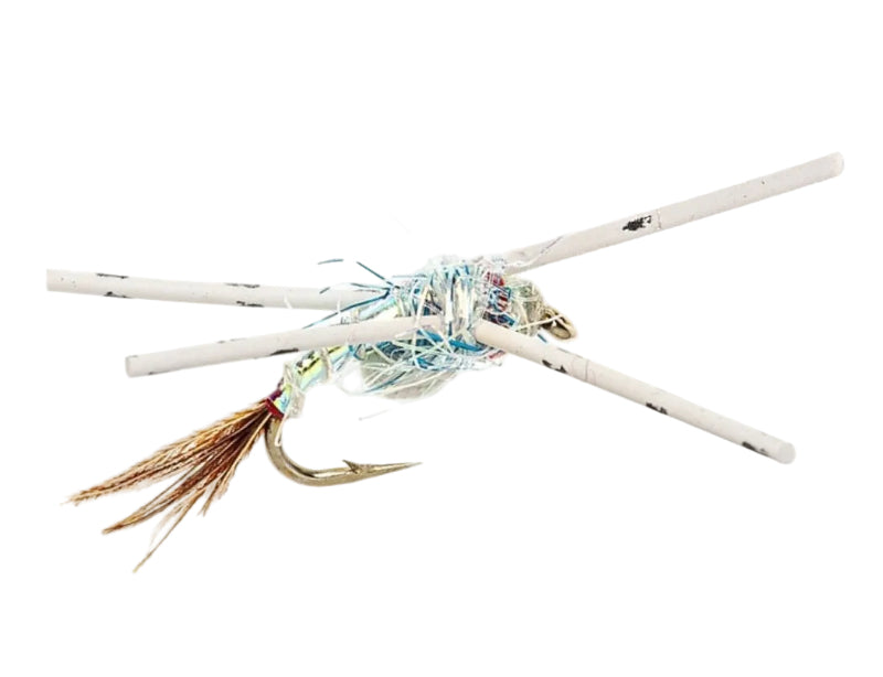 TUNGSTEN NYMPH FLY TUNGSTEN RUBBER LEG PEARL