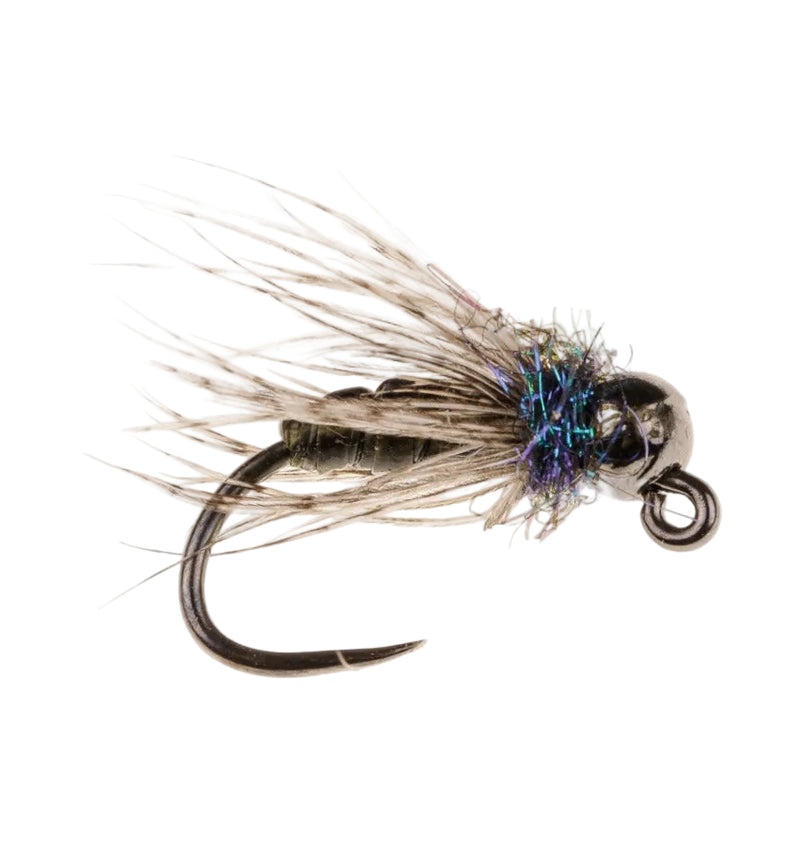 TUNGSTEN NYMPH BARBLESS FLY TUNGSTEN OLIVE BLACK JIG