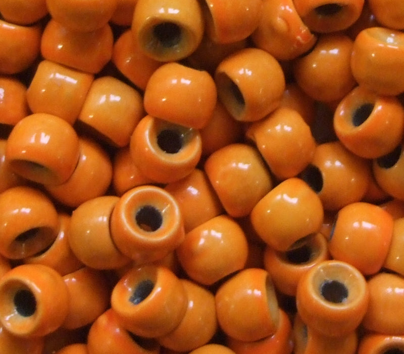 TUNGSTEN COUNTER SUNK FLU ORANGE FLY TYING BEADS