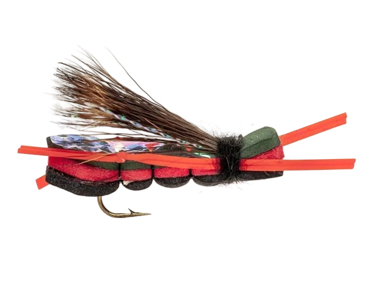 TERRESTRIAL FLY FOAM HOPPER OLIVE AND BLACK
