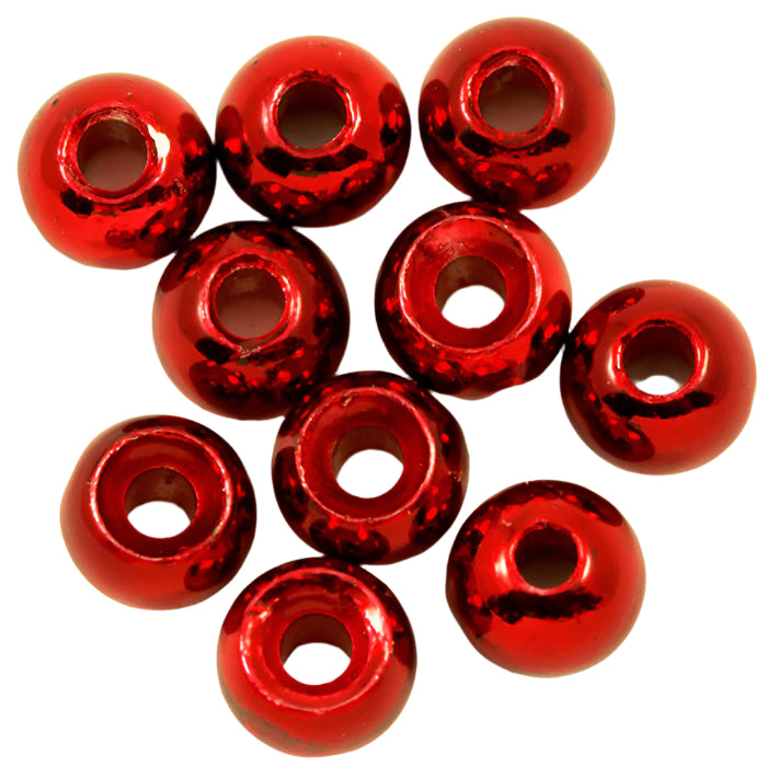 TUNGSTEN COUNTER SUNK MET RED FLY TYING BEADS