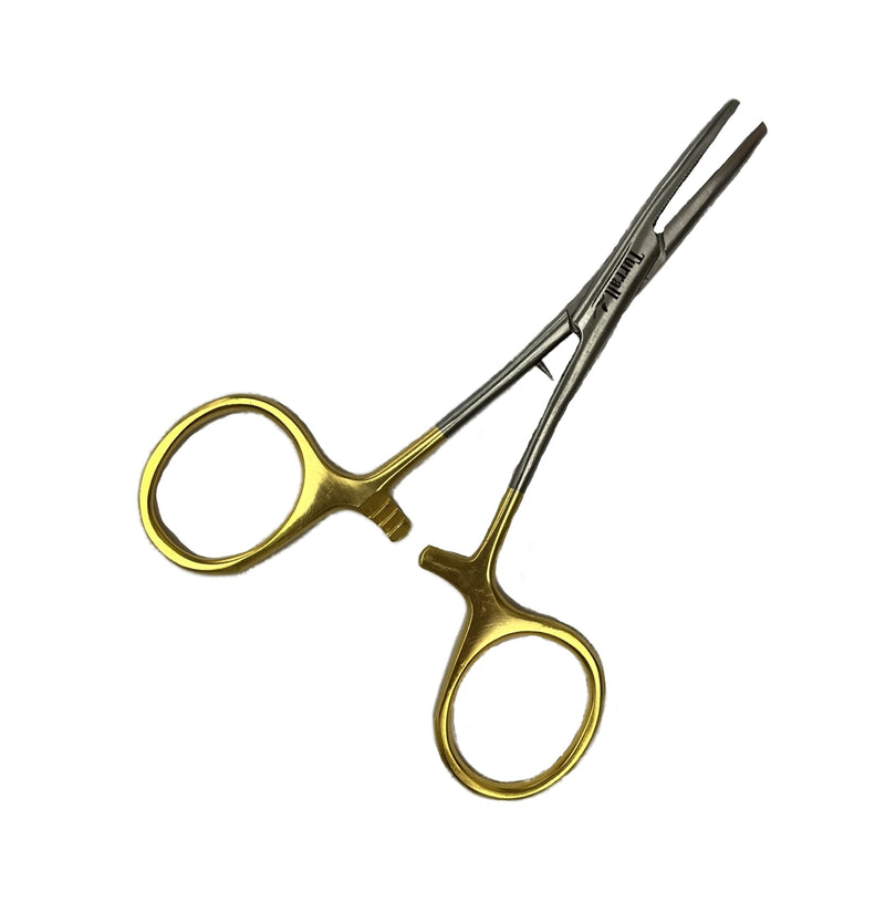 GRIP 5.5" CURVED FORCEPS GOLD
