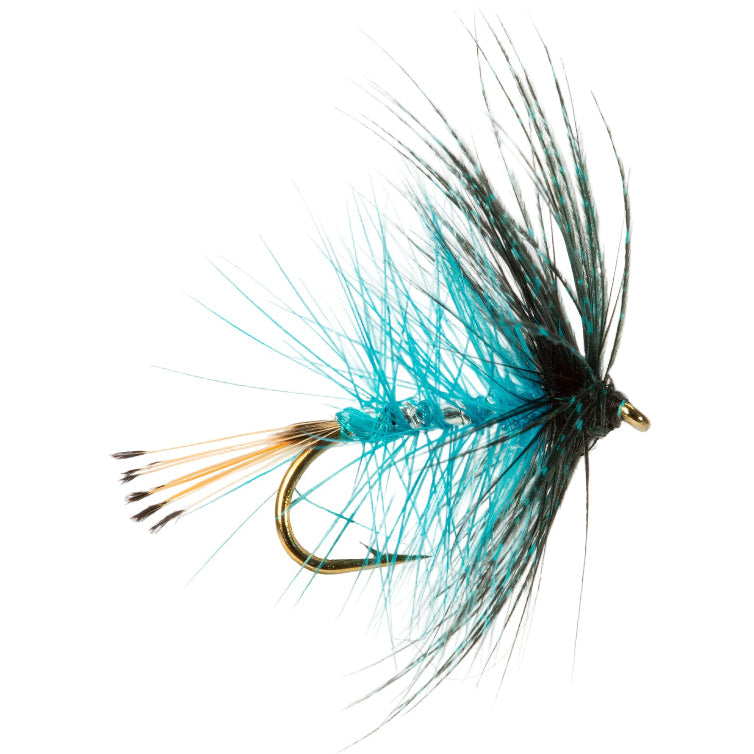 WET HACKLED FLY BUMBLE SILVER BLUE