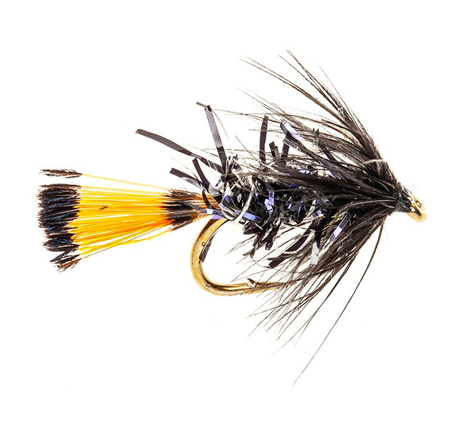 WET HACKLED FLY STRAGGLE FRITZ BLACK PENNEL
